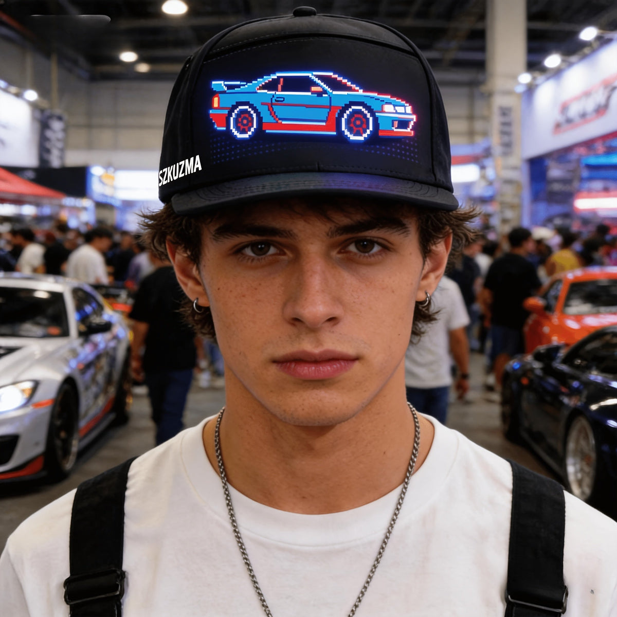 Programmable LED Hat APP Controlled Scrolling Text & Animation – Unisex Adjustable Smart Light Up Baseball Cap for Party Wedding Valentine's Day Carnival Festival in 3 Pixel Options