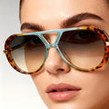 Round Double Bridge Colorful Sunglasses for Women – Retro Circle Frame UV Protection Shades for Summer Festivals Beach Vacation Trendy Eyewear Gift