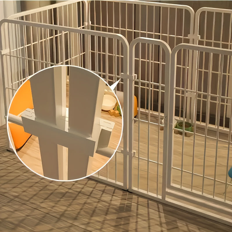 Stainless Steel Indoor Dog Enclosure – Multi-Functional Pet Pen with Resting, Play & Potty Training Zones for Small & Medium Dogs, Pre-Assembled Easy Setup, Black or White