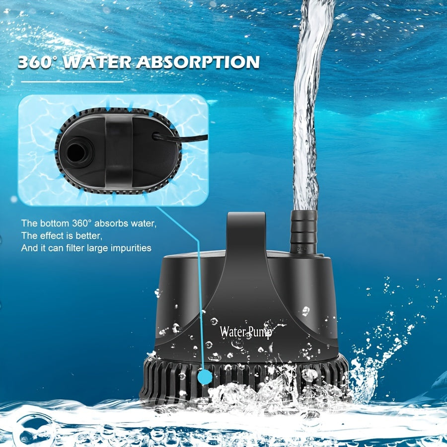 800GPH Submersible Water Pump 40W High Flow Fountain Pump with 7Ft Cord Filter Bag for Aquarium Fish Tank Pond Waterfall Garden Fountain Hydroponics Water Table Sump
