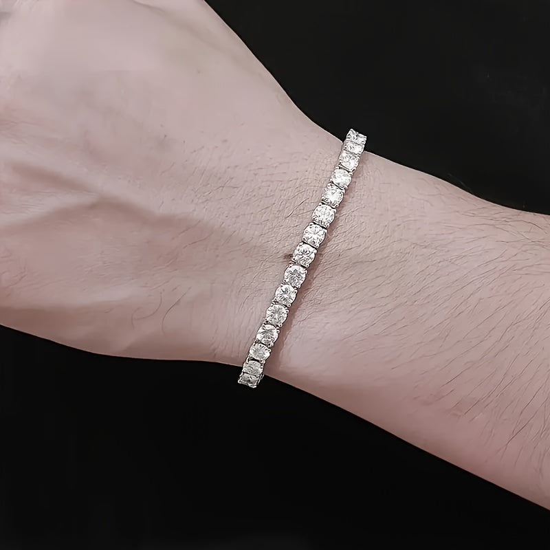 925 Sterling Silver Moissanite Tennis Bracelet 5mm – 0.5 Carat Lab Diamond Luxury Jewelry Gift for Women Men Wedding Anniversary Birthday Christmas