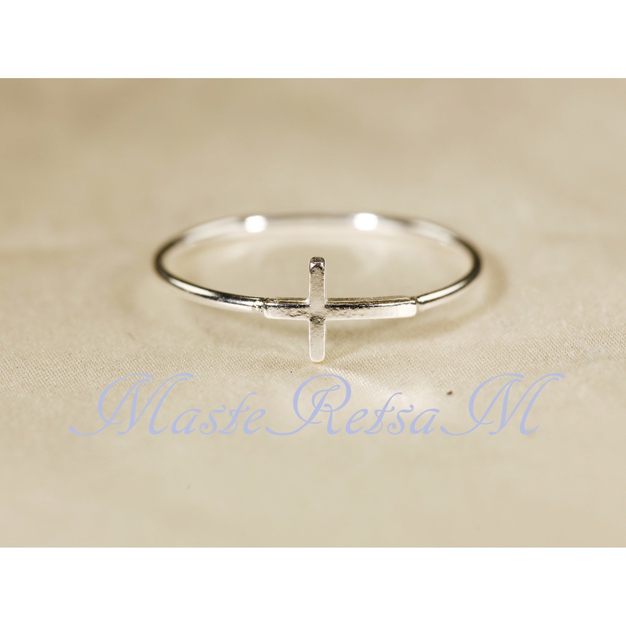 Handmade 925 Sterling Silver Cross Ring Christian Faith Jewelry US Standard Sizes Artisan Crafted Thin Band Daily Wear Religious Gift