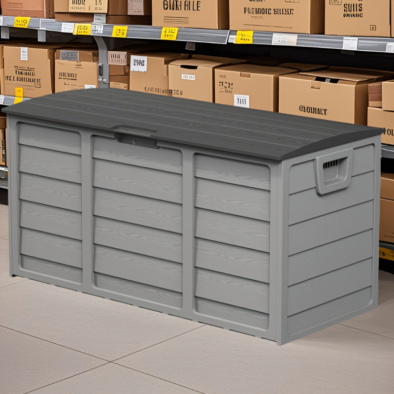 75 Gallon Resin Outdoor Storage Box with Handles Weatherproof Deck Box for Pool Accessories Garden Tools Patio Backyard