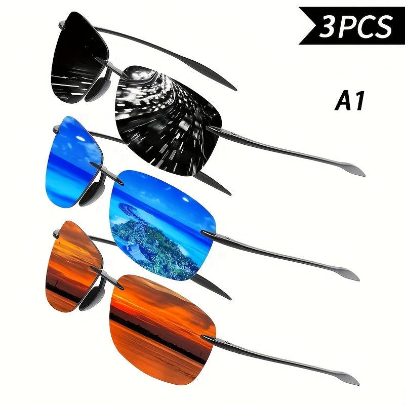 Polarized Sunglasses for Men 3 or 6 Pack – UV400 Anti-Glare HD Lenses Lightweight PC Frame Driving Outdoor Sports Fishing Hiking Bulk Gift Set for Him Dad