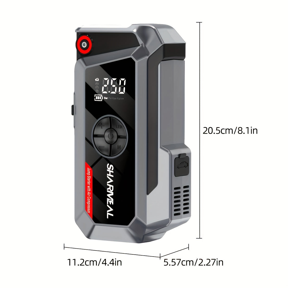 20000A Car Jump Starter with Air Compressor 18-in-1 Portable Power Pack – Smart Jumper Cables Quick Charge LED Light Large Display for All Gas & Diesel Engines, Emergency Car Battery Booster