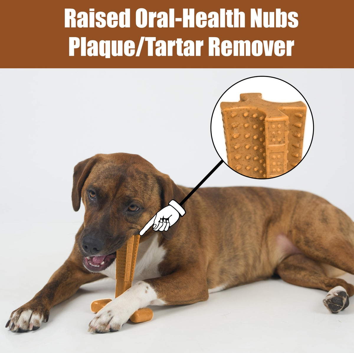 T-Shaped Dog Dental Chew Toy Durable Non-Splintering Plastic with Textured Ridges Ergonomic Grip for Aggressive Chewers Teething Puppies Adult Dogs Teeth Cleaning Plaque Removal