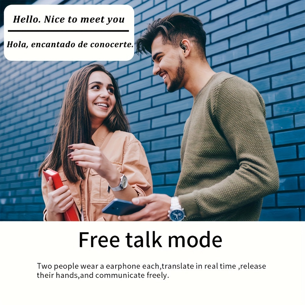 AI Translation Earbuds 144 Languages – 0.3s Instant Voice Interpreter, Noise Reduction & 40-Hour Battery Life for Travel Business International Communication