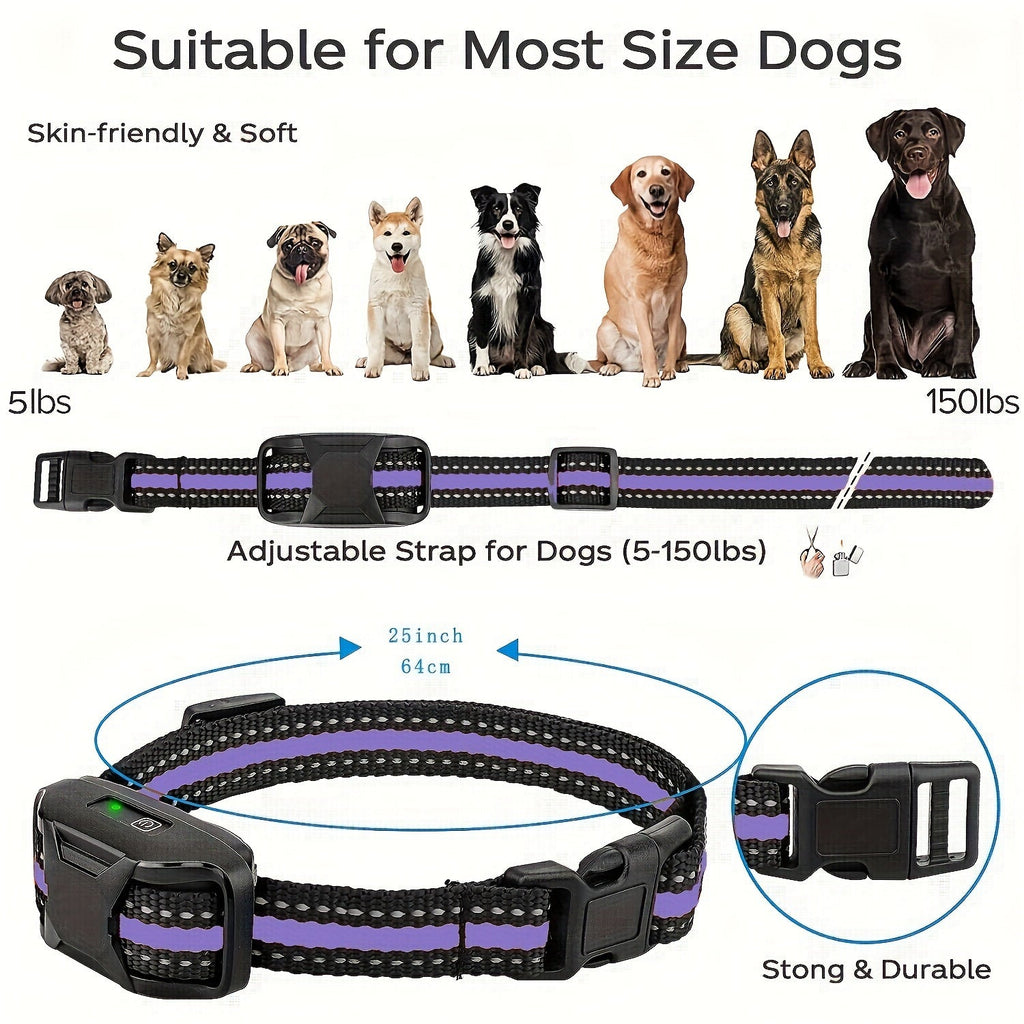 Dog Training Collar with Remote 4150ft Range Shock Vibration & Beep Modes Rechargeable E-Collar – Small to Large Dogs 5-150lbs, 1 Dog & 2 Dog Options, Purple