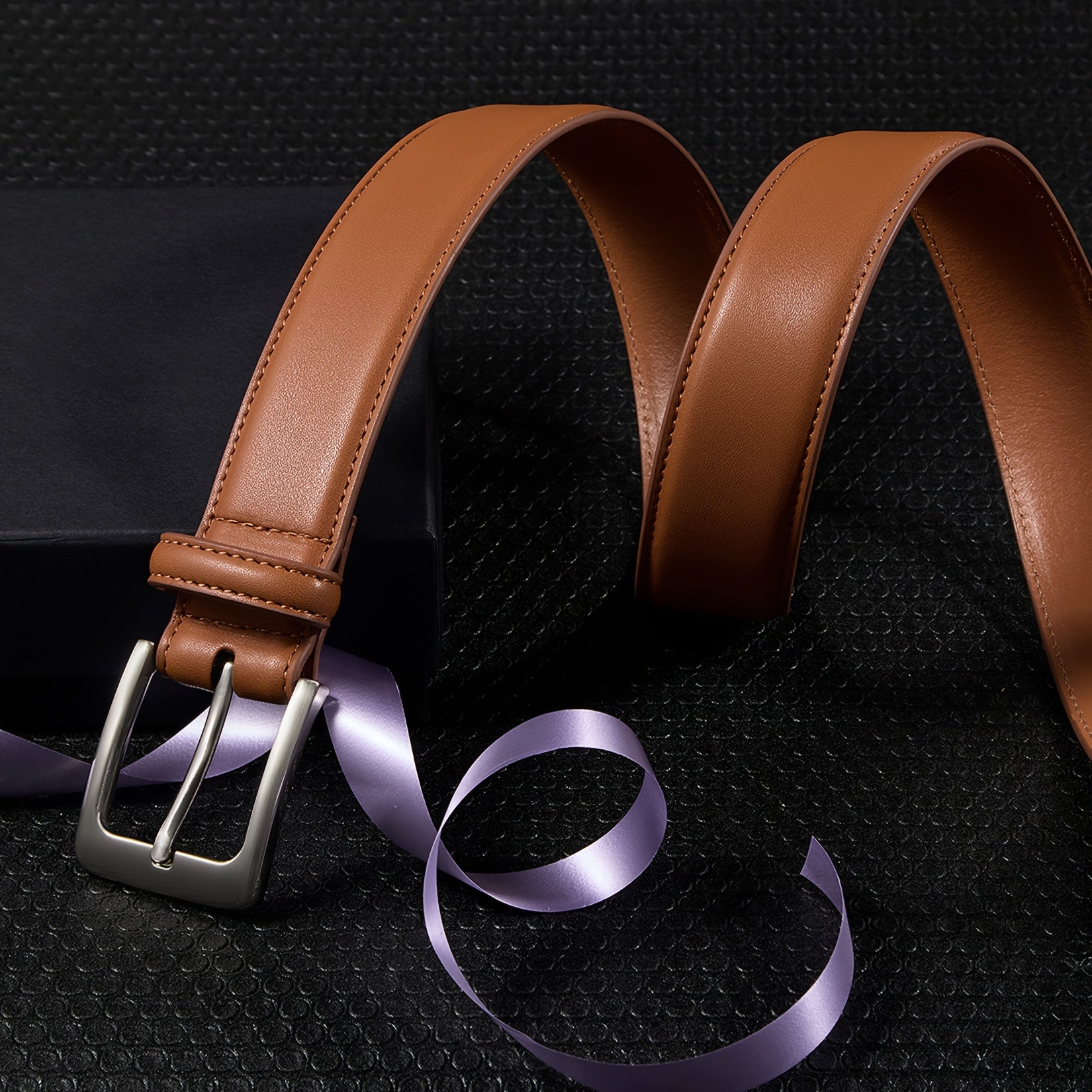 2 Pack Men's Genuine Leather Belt Set with Zinc Alloy Buckle – 1 3/8 Inch Wide Dress Casual Golf Jeans Belt for Men Sizes 30-50 Great Gift for Him