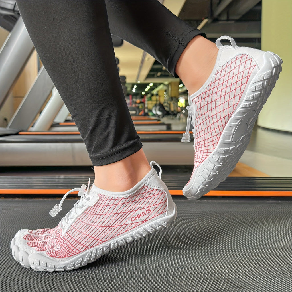 Sporty Striped Unisex Lace-Up Water Shoes – Quick-Dry Non-Slip Rubber Sole Aqua Shoes for Beach Swimming Diving Hiking Yoga Indoor Fitness, 4 Colors, Wide Sizes US 4.5–14