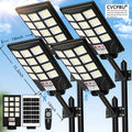 Solar Street Lights 400 LED 6500K Waterproof | Motion Sensor, Remote Control, Dusk to Dawn Outdoor Solar Flood Light for Parking Lot, Yard, Driveway, Commercial Area – 2 Pack & 4 Pack