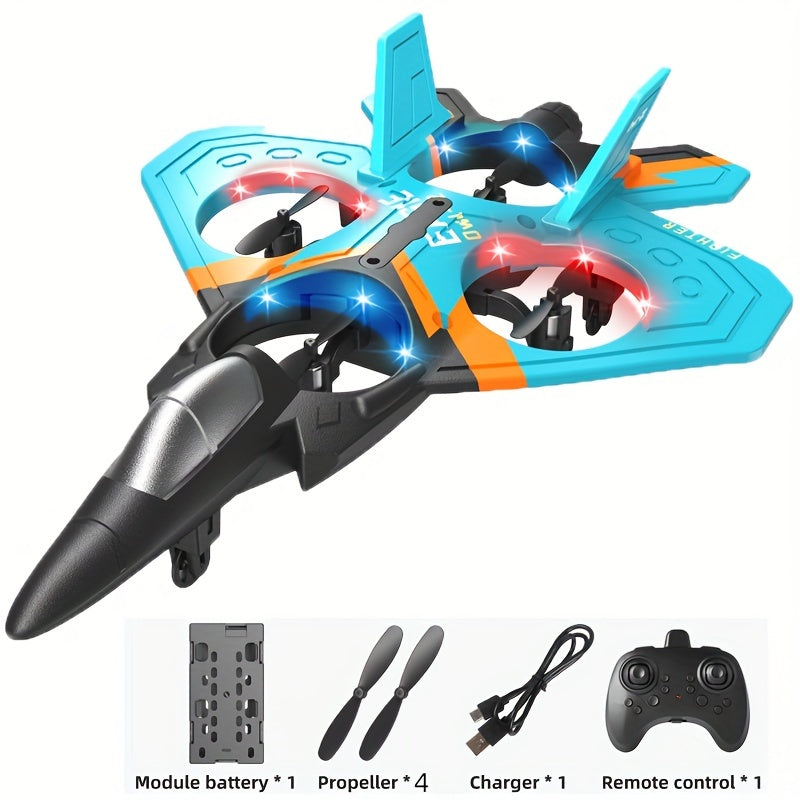 Beginner RC Drone with Height Hold & Remote Control – Rechargeable Mini Quadcopter for Kids & Adults, Indoor Outdoor Flying Toy Gift, Black Blue Red
