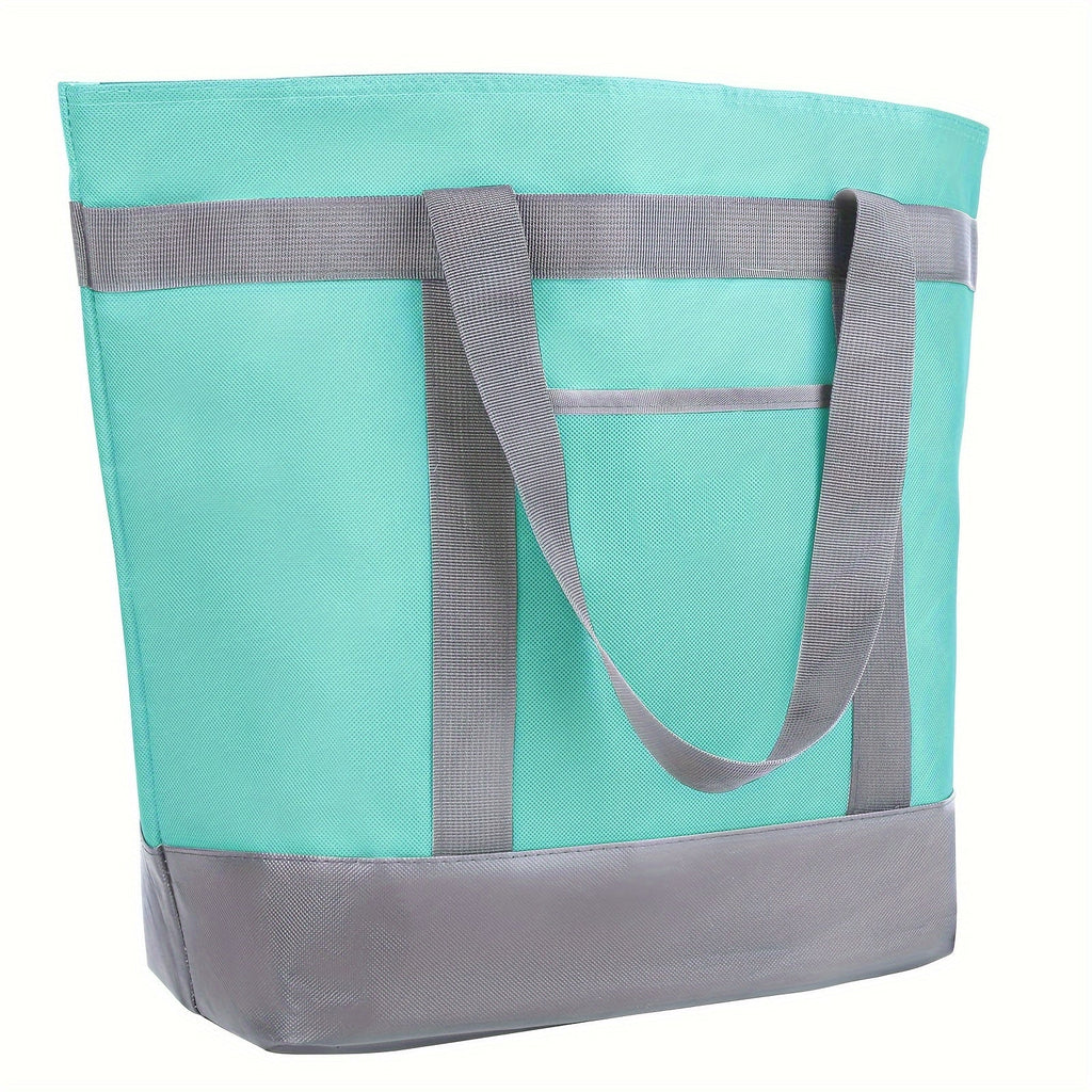 Insulated Reusable Grocery Tote Bag XXLarge 10.3 Gal – Thermal Cooler Bag for Food Delivery, Doordash, Grubhub, Grocery Shopping, Travel, Beach & Picnic, Oxford Cloth, 5 Colors