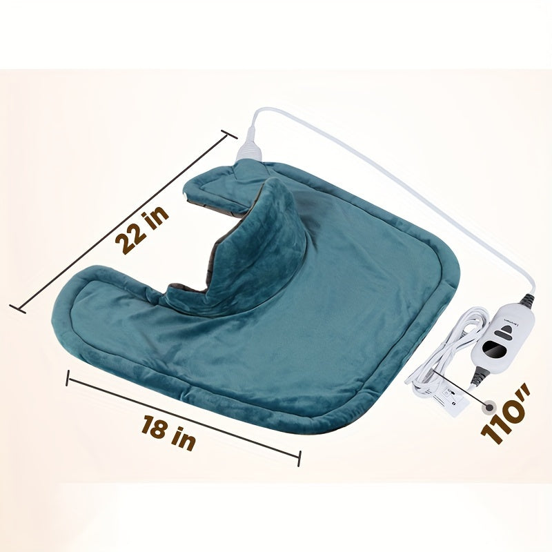 Graphene Heating Pad for Neck Shoulders & Back – 130W Woven Graphene Deep Heat Therapy, Large 22"x18", 6 Heat Settings, Weighted, Auto Shut-Off Timer, Machine Washable Electric Pad for Pain Relief