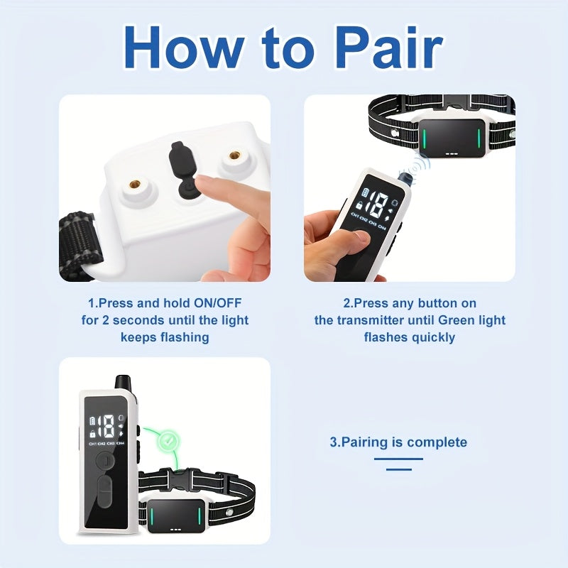 Rechargeable Dog Training E-Collar with 2.4G Remote – 3 Modes Buzz Vibration Static Stimulation, USB Charging, Safe ≤36V Pet Trainer for Small Medium Large Dogs, 1pc & 2pc Options