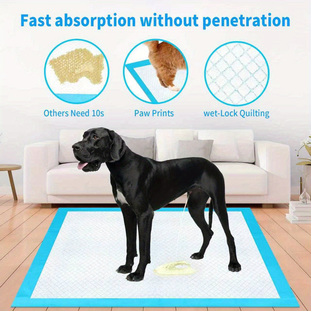 Super Absorbent Dog Pee Pads XL XXL Thickened Leak-Proof Training Pads for Medium & Large Dogs – Easy to Clean, Camping & Adult Bed Care, 50+50 Free Value Pack