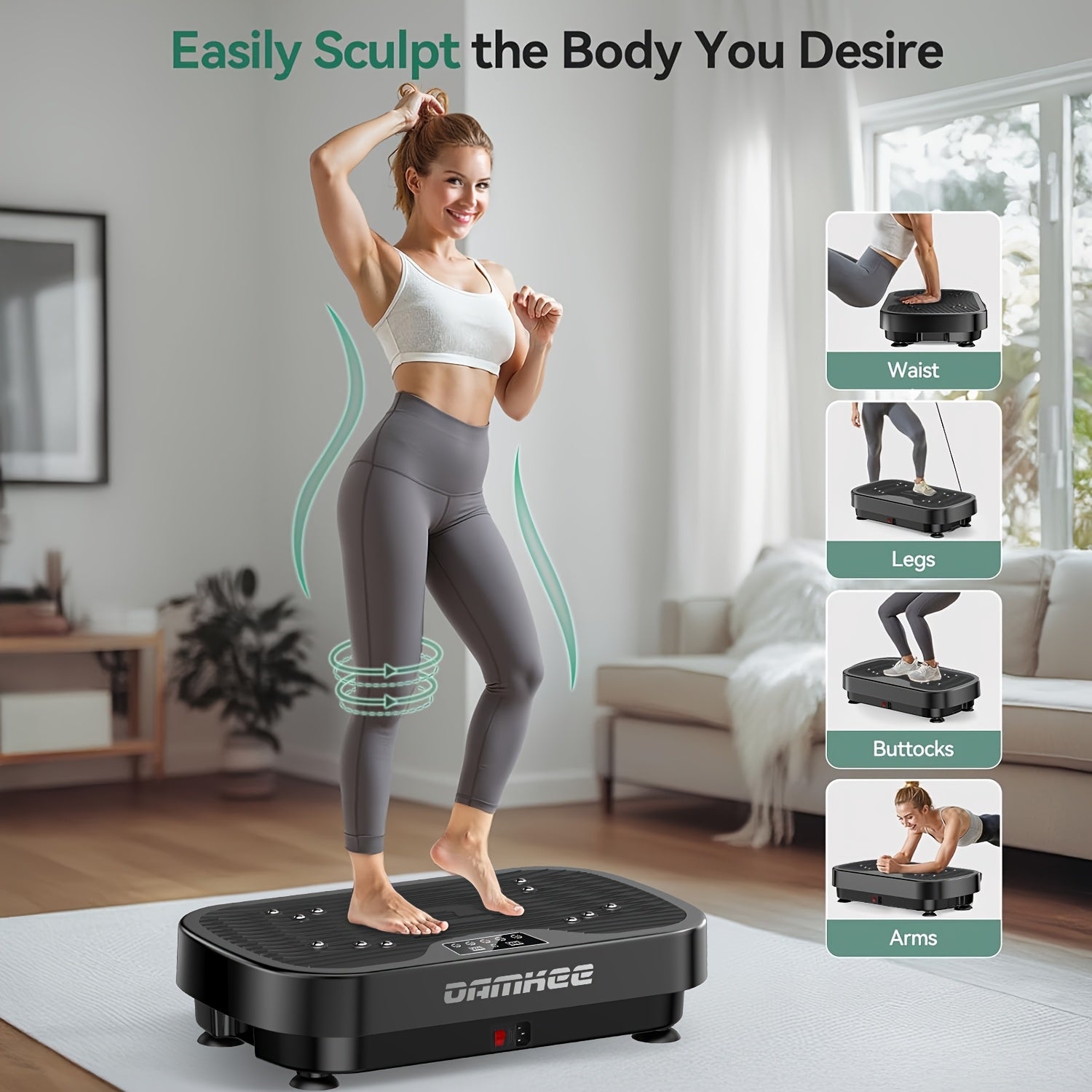 Vibration Plate Exercise Machine Full Body Workout Weight Loss Lymphatic Drainage 99-200 Speed Levels Quiet Motor Portable Home Gym Muscle Toning 330 lbs Capacity