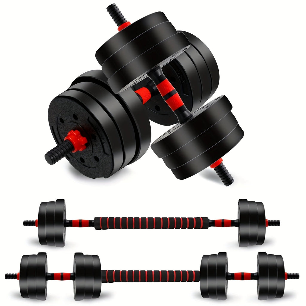 Adjustable Dumbbell Set 22LB & 44LB for Men & Women – Free Weight Home Gym Equipment with Barbell Connector & Bumper Plates for Strength Training, Muscle Building & Fitness Workouts