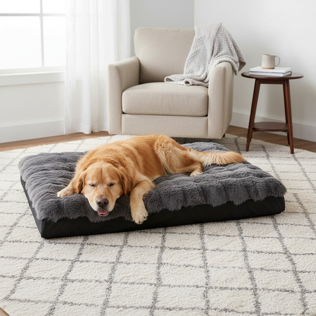 Orthopedic Dog Bed for Large Dogs Memory Foam Pet Bed with Removable Washable Cover Anti-Slip Base Faux Fur – Joint Relief Heavy Duty, Small Medium XL XXL Sizes