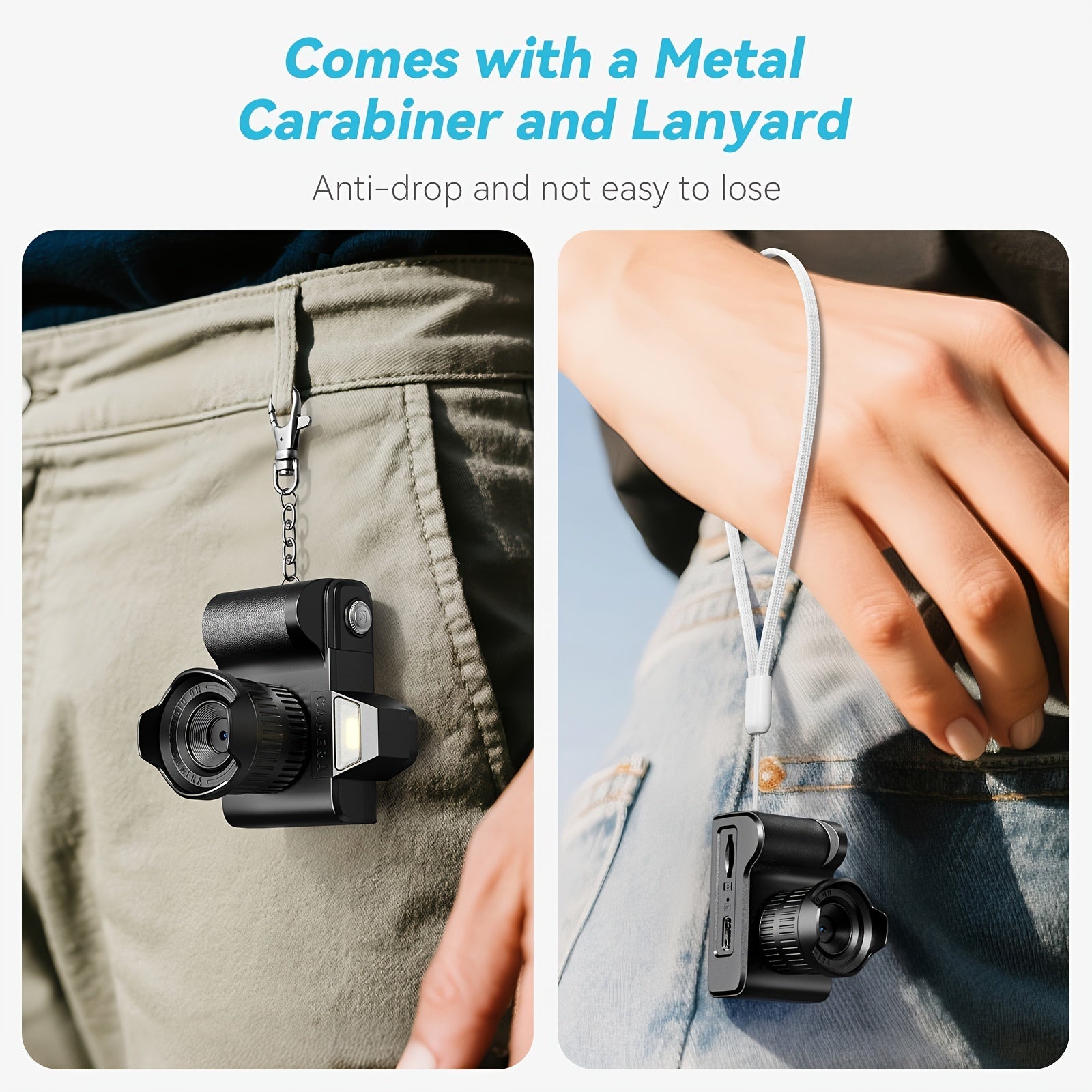 1080P Mini Keychain Camera 2MP with 64GB Memory Card – Compact Thumb-Sized Portable Camcorder, Micro Pocket Camera, Gift for Girlfriend, Boyfriend, Travelers & Teens