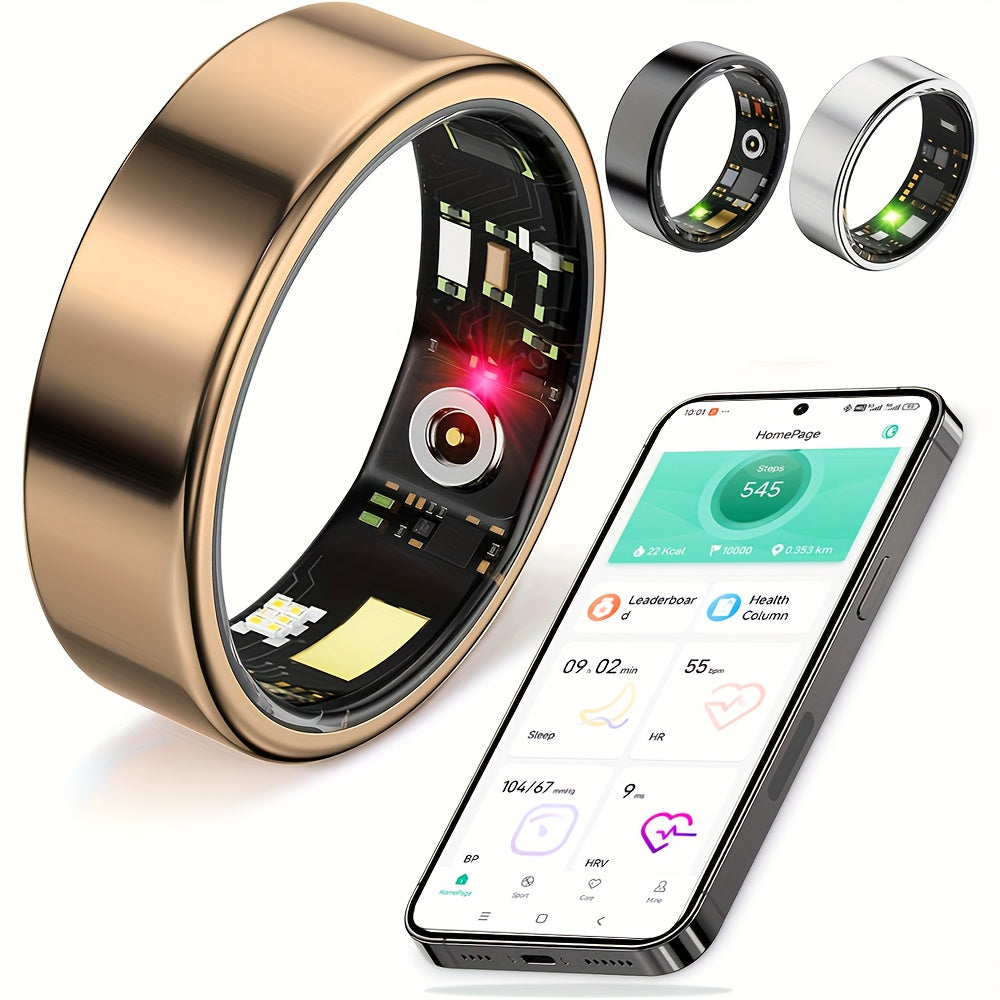 Smart Ring for Women Fitness Tracker – Heart Rate HRV Sleep Monitor Stress & Menstrual Tracking, 100+ Sports Modes IP68 Waterproof No Subscription, Bluetooth 5.4 iPhone & Android, Sizes 7-13