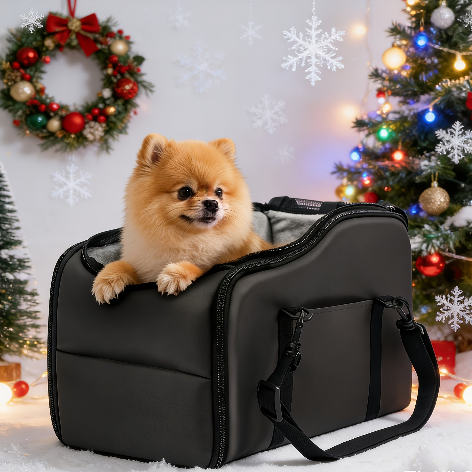 Pet Car Booster Seat with Safety Harness Center Console Dog Car Carrier Nest for Small Dogs Cats Portable Travel Pet Bed Easy-Clean Multiple Colors
