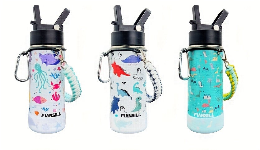 16oz Kids Stainless Steel Water Bottle – Vacuum Insulated, 3D Printed Design, Leak-Proof & BPA-Free, Cold 24H Hot 12H, Fun Styles for Boys & Girls – Perfect Gift for Students, School & Outdoor Activities