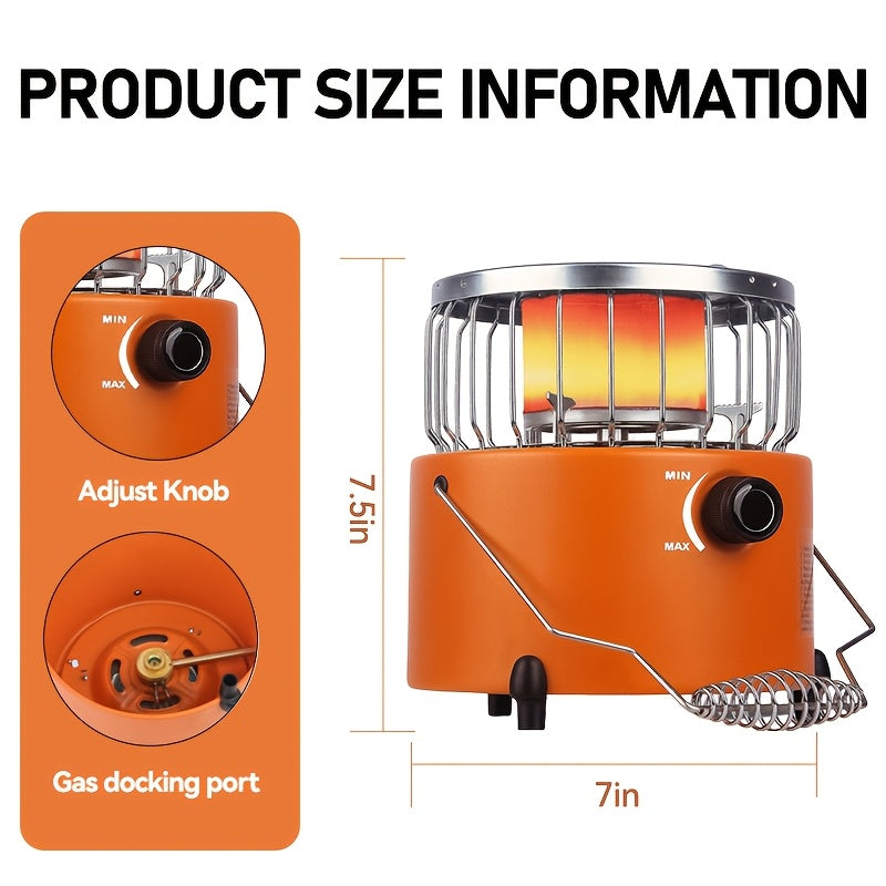 9000 BTU Propane Heater Stove 2-in-1 Portable Camping Gas Stove Indoor Outdoor Adjustable Flame Stainless Steel Burner Emergency Preparedness Cooking Heating Combo