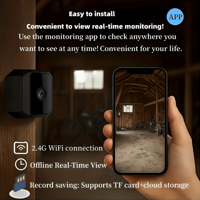 Wireless Security Camera with Built-In AP Hotspot No Internet Required Infrared Night Vision Two-Way Audio Motion Detection Real-Time Home Family Pet Monitoring Black White 1 2 3 4 Pack