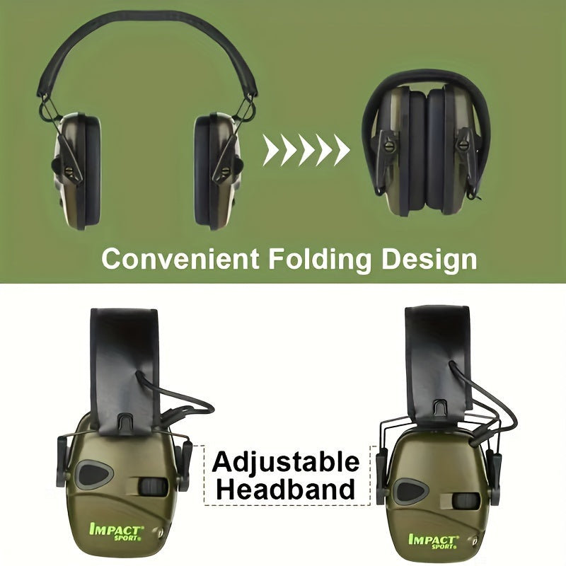 Shooting Earmuffs Electronic Hearing Protection with Sound Amplification & Noise Cancelling – Tactical Over-Ear Headset for Hunting, Gun Range & Outdoor Impact Sports