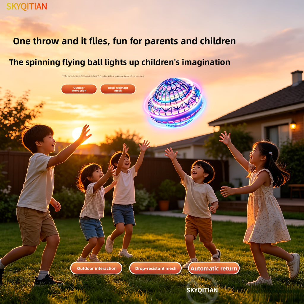 UFO Magic Flying Ball Toy with LED Light – Hand Control Boomerang Hover Ball Intelligent Remote Gesture Control Outdoor Indoor Game Party Gift for Kids Boys Girls Halloween Christmas