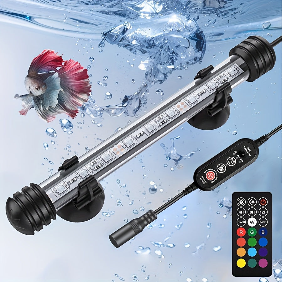 Submersible LED Aquarium Light Multicolor Underwater Fish Tank Light 7.5 to 35 Inch Multiple Sizes 9 to 66 LEDs for Freshwater Saltwater Aquarium Decoration Reef Planted Tank