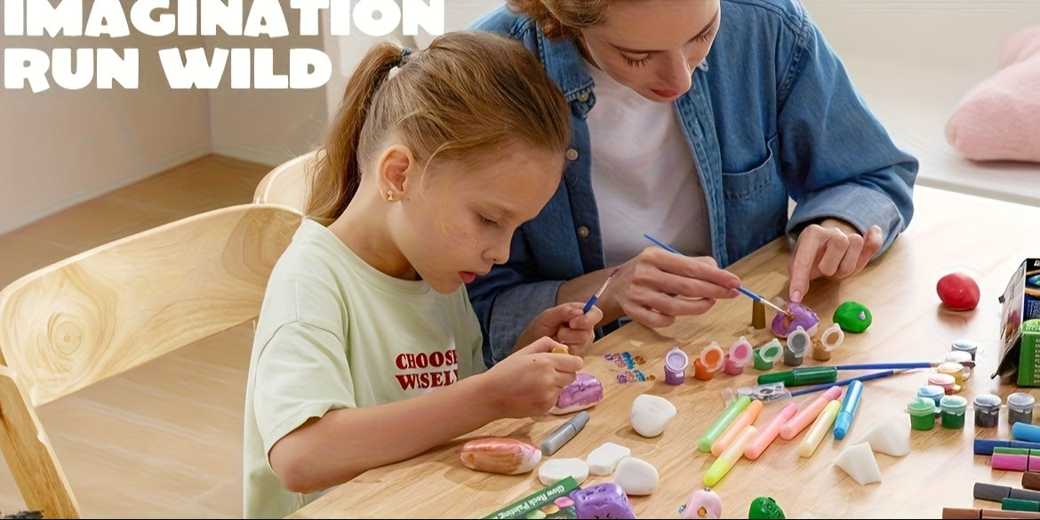 Glow in the Dark Stone Painting Kit for Kids – DIY Rock Art Craft Set with Luminescent Paint, Creative Outdoor Indoor Activity Gift for Boys Girls Birthday Party, Graffiti Painting Toy