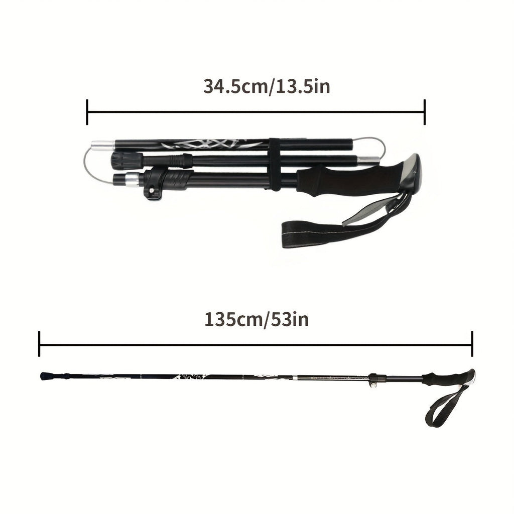 Folding Trekking Poles 2 Pack Ultra-Light 7075 Aluminum Alloy Collapsible Hiking Walking Sticks with Anti-Slip Ergonomic Grip Wrist Straps Adjustable Height for Men Women Backpacking Trail