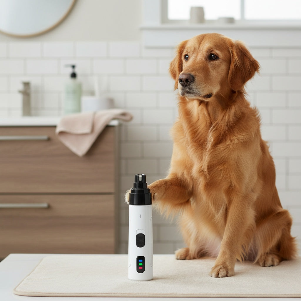 Electric Dog Nail Grinder Quiet Painless USB Rechargeable with LED Screen Multi-Speed Pet Grooming Tool for All Breeds