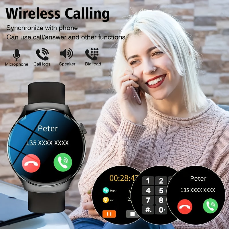 Smartwatch with Call Function Fitness Tracker for Men & Women – Silicone Strap, Step Counter, Heart Rate Monitor, Calorie Tracking, Sports Modes, Music & Camera Control
