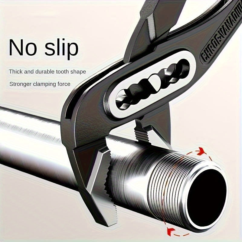 Heavy Duty Adjustable Water Pump Pliers 8 10 12 Inch Large Opening Quick Adjustment Channel Lock Style for Plumbing Pipeline Bathroom Construction Car Maintenance DIY Repair