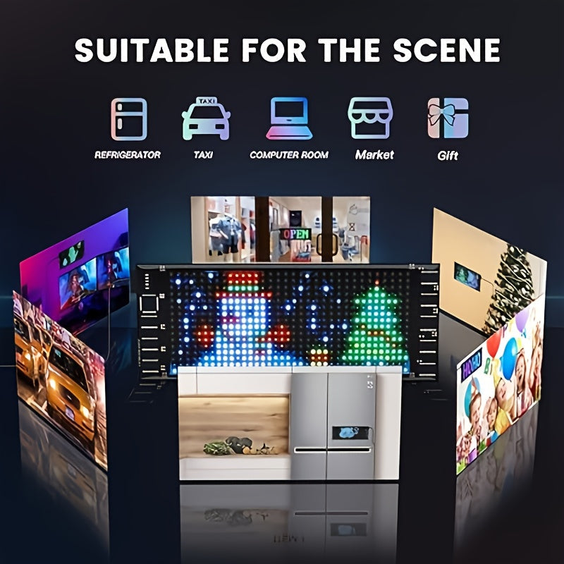 Flexible LED Matrix Panel – Bluetooth App Controlled, USB Powered, DIY Programmable Custom Text & Animation Sign for Cars, Stores, Hotels, Events & Holiday Decor – Multiple Sizes
