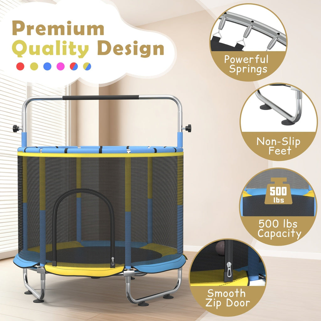 Kids & Adults Trampoline with Safety Enclosure Net Multi-Functional Leisure Sports Trampoline Indoor Outdoor Backyard Jumping Mat 6 Color Options Fun Exercise Equipment for Family