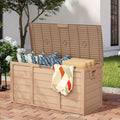 75 Gallon Resin Outdoor Storage Box with Handles Weatherproof Deck Box for Pool Accessories Garden Tools Patio Backyard
