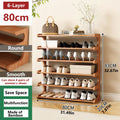 Shoe Rack 3/5/6-Tier Wood Grain Cube Organizer | Space-Saving Multi-Layer Shoe Storage Shelf | Easy Assembly Self-Standing Shoe Tower for Entryway Dorm Closet Bedroom | Brown