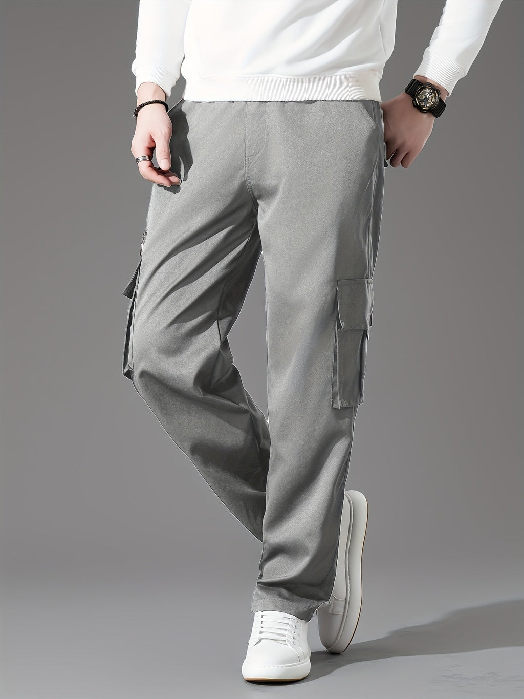 Men's Cargo Pants 3-Pack Multi-Pocket Tactical Outdoor Travel Casual Daily Pants Sizes S-XXXL 10 Colors Black Khaki Army Green Navy Blue Dark Gray