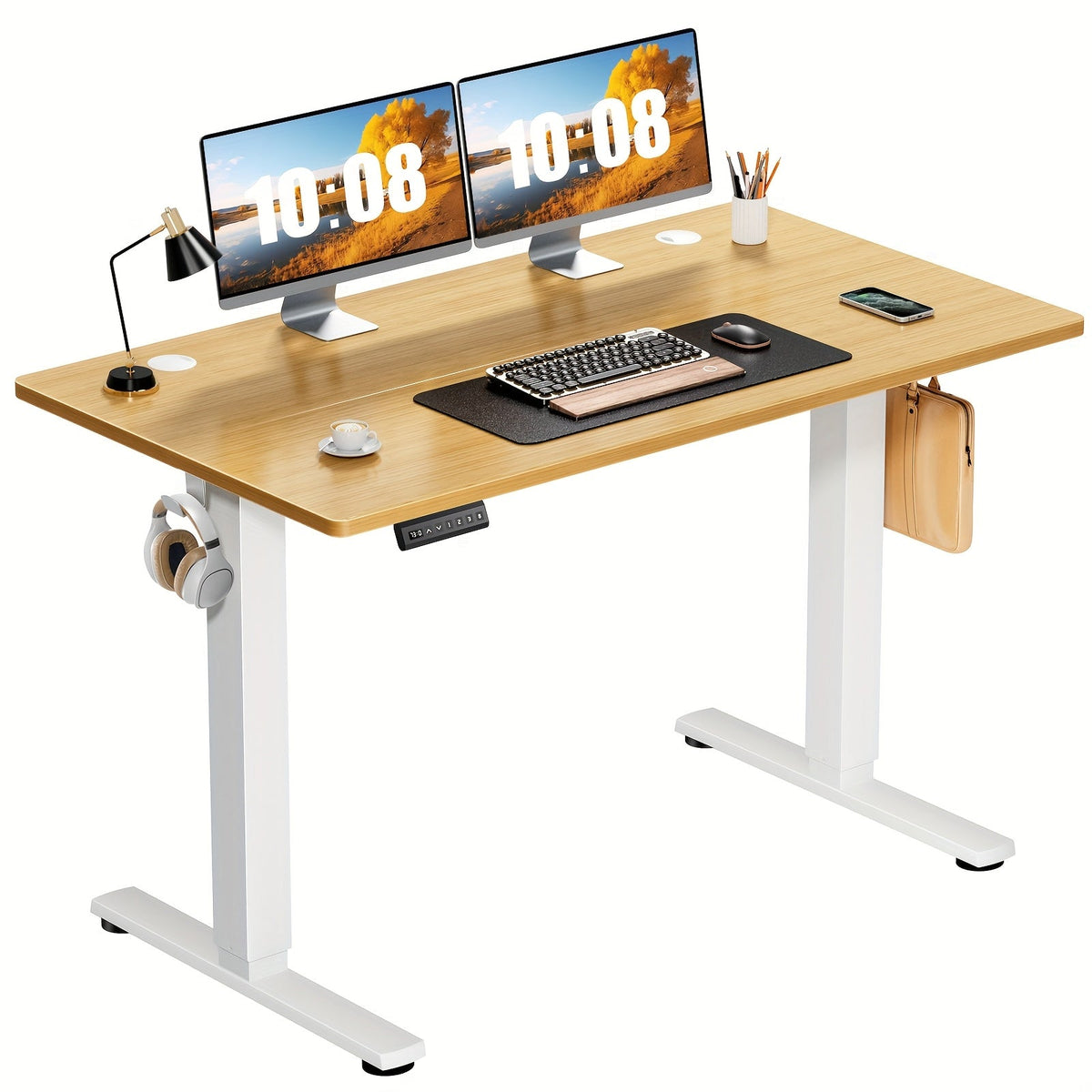 Electric Standing Desk Height Adjustable 40 48 55 63 Inch – Sit Stand Up Desk with Memory Controller & Anti-Collision, Ergonomic Home Office Gaming Workstation, 5 Colors
