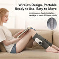 Cordless Air Compression Leg Massager 3 Intensities Calf Thigh Foot Knee Relief Rechargeable Portable Massager for Home Office Travel Gray Black