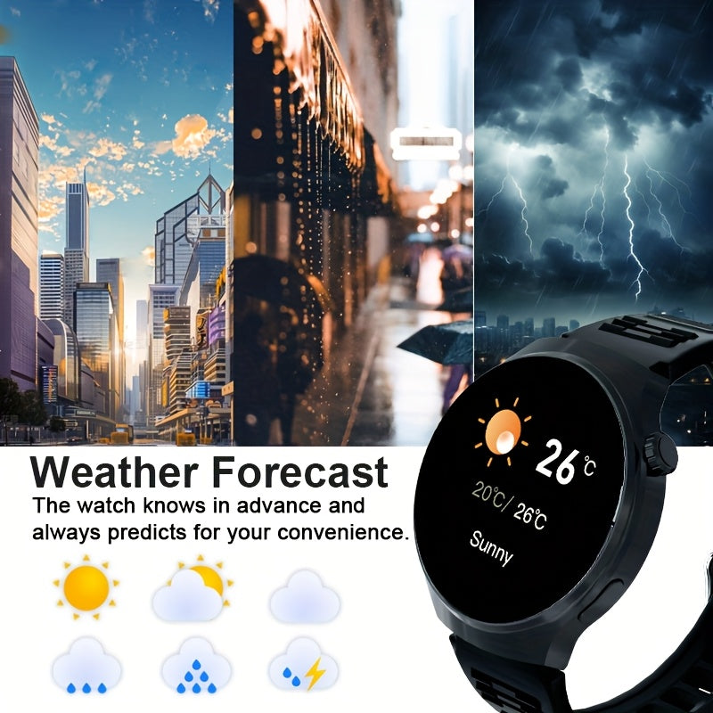 Round Smartwatch 2.01" Extra Large Screen Wireless Calling – 100+ Sports Modes Sleep Monitor Heart Rate Pedometer Games Weather Calculator Fitness Tracker for Men Women iPhone Android