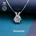 1 Carat Moissanite Pendant Necklace 925 Sterling Silver – Brilliant Diamond Alternative Solitaire Drop Necklace for Women, Fine Jewelry Gift for Birthday Anniversary Wedding Valentine's Day