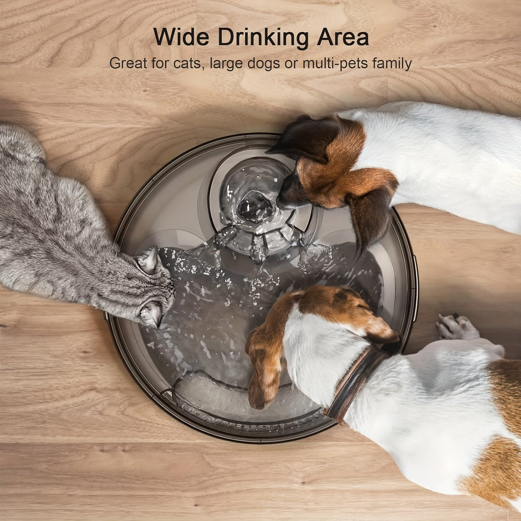 Automatic Pet Water Fountain 1.3 Gallon 5L Large Capacity Splatter Guard Cleaning Kit USB Low Voltage Multi-Filter Options for Dogs Cats Multiple Pets White