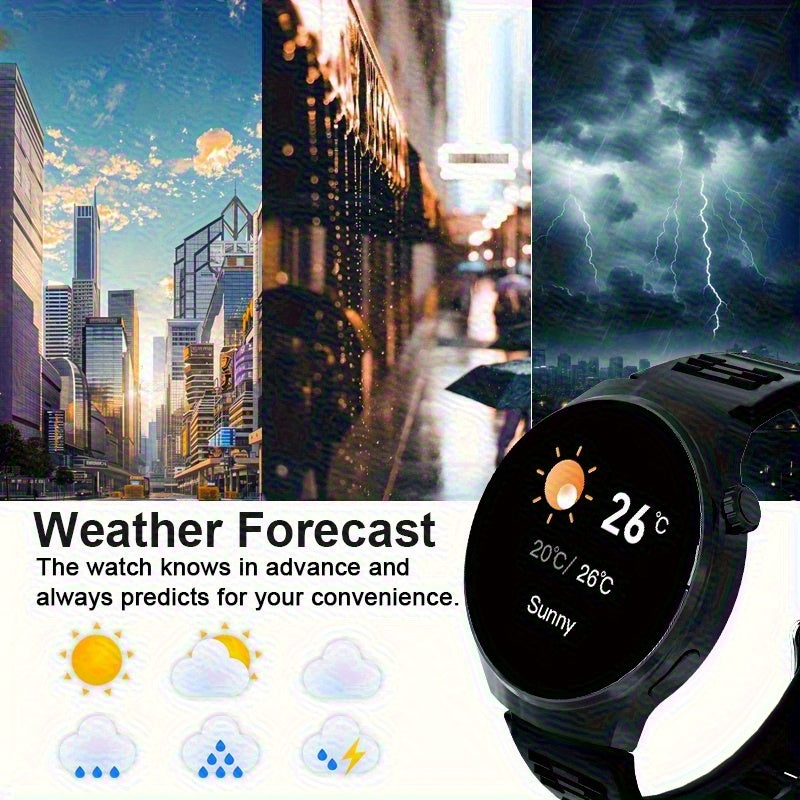 Round Smartwatch 2.01" Extra Large Screen Wireless Calling – 100+ Sports Modes Sleep Monitor Heart Rate Pedometer Games Weather Calculator Fitness Tracker for Men Women iPhone Android