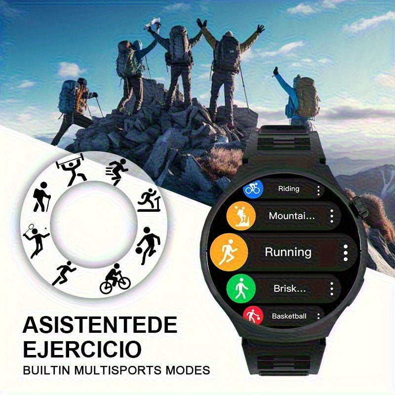Round Smartwatch 2.01" Extra Large Screen Wireless Calling – 100+ Sports Modes Sleep Monitor Heart Rate Pedometer Games Weather Calculator Fitness Tracker for Men Women iPhone Android