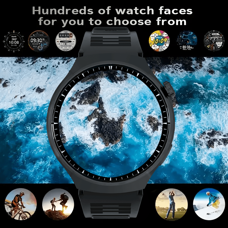Round Smartwatch 2.01" Extra Large Screen Wireless Calling – 100+ Sports Modes Sleep Monitor Heart Rate Pedometer Games Weather Calculator Fitness Tracker for Men Women iPhone Android